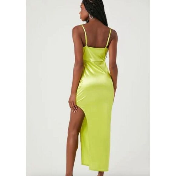 Forever 21 Satin Asymmetrical Maxi Dress Sz m - Picture 2 of 4